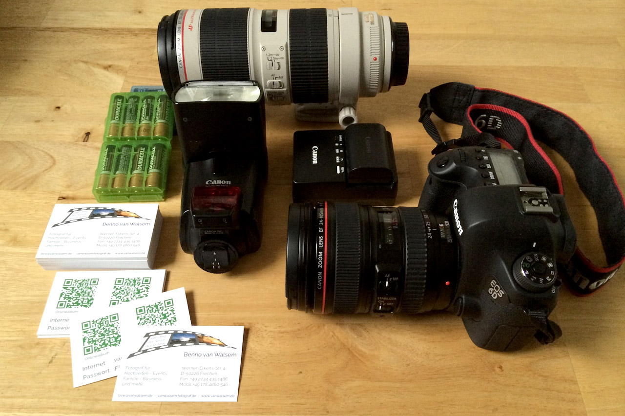 Equipment eines Fotografen
